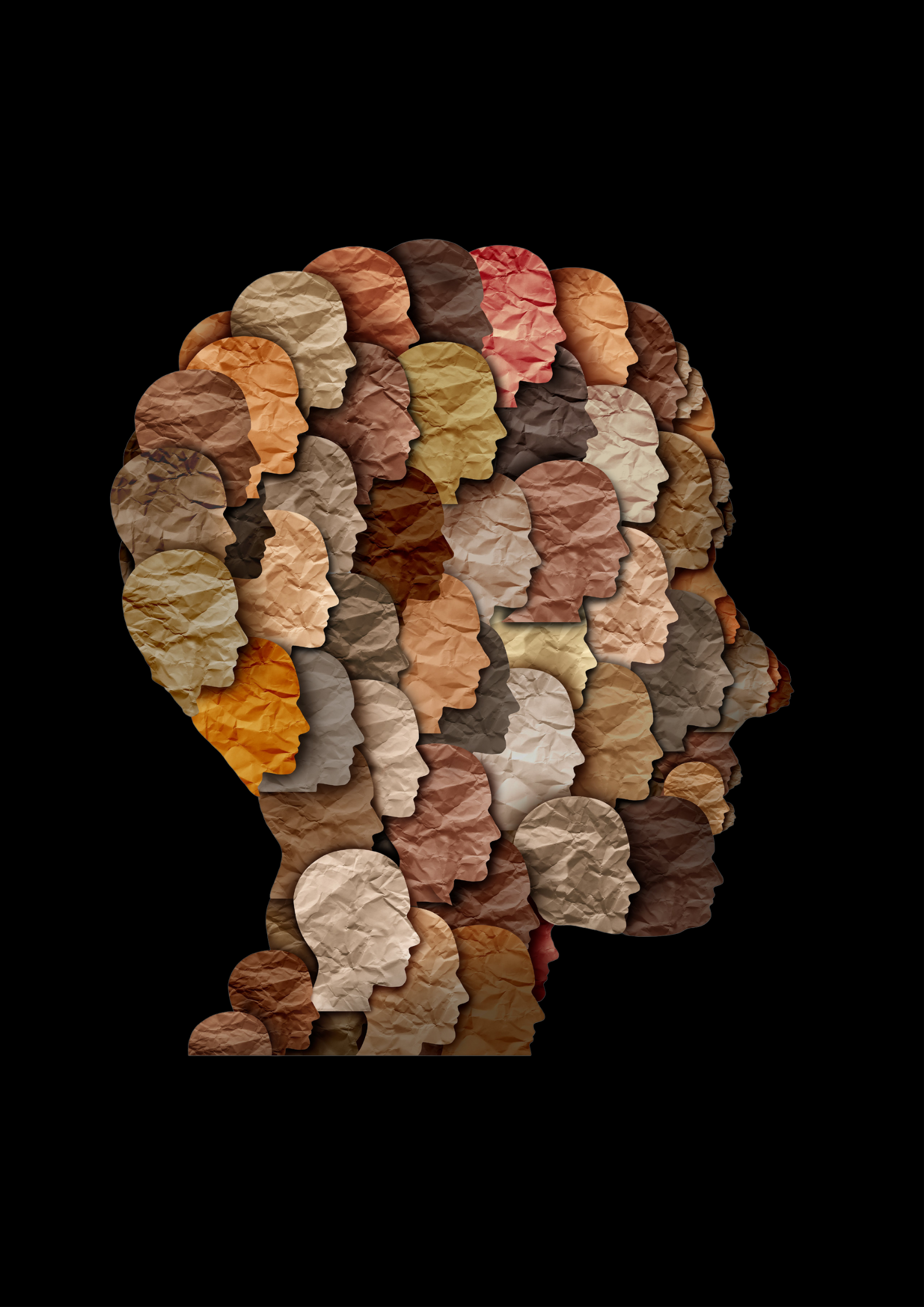 fotocollage aus einem kopf vier besondere persoenlichkeiten black history month